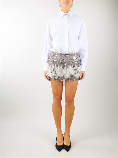 Shirt mini-dress with embroidered crêpe skirt Elisabetta Franchi ELISABETTA FRANCHI |  | AB62342E2CC9